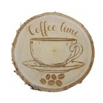 Filiżanka z ziarenkami „Coffee Time” – drewniana podkładka