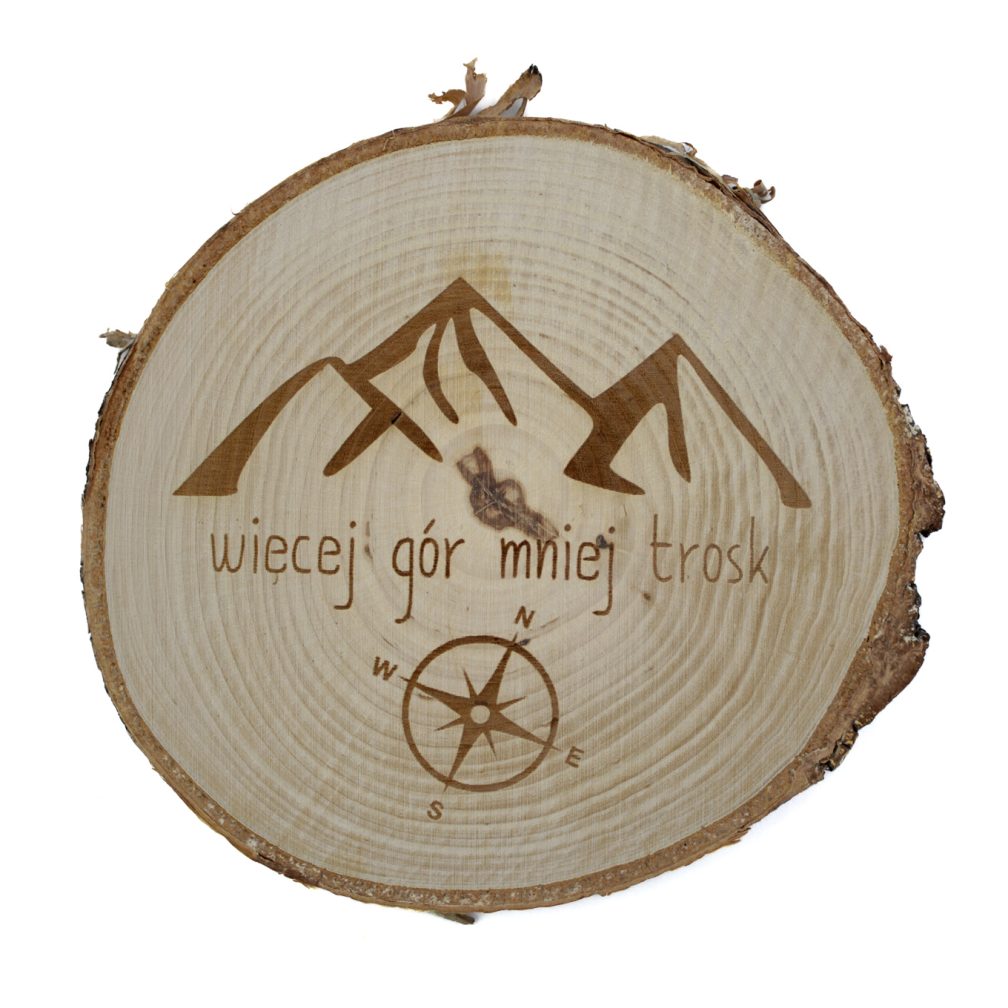 drewniana podkładka pod kubek góry