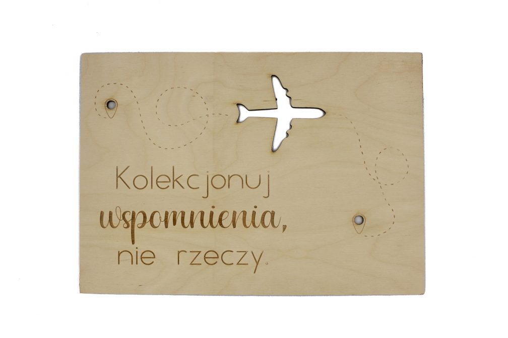 tabliczka drewniana podróże