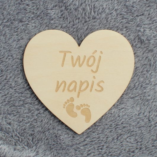 Dodatkowa tabliczka do zestawu 18 drewnianych tabliczek do sesji ciążowych w kształcie serca